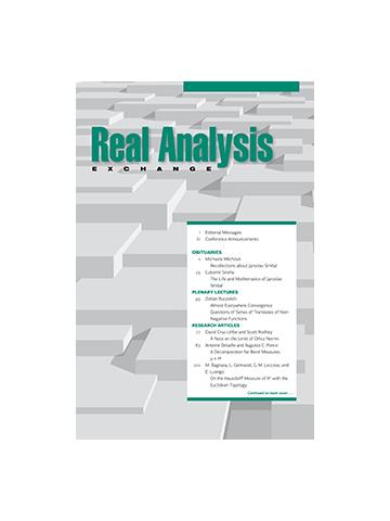 Cover of Real Analysis Exchange